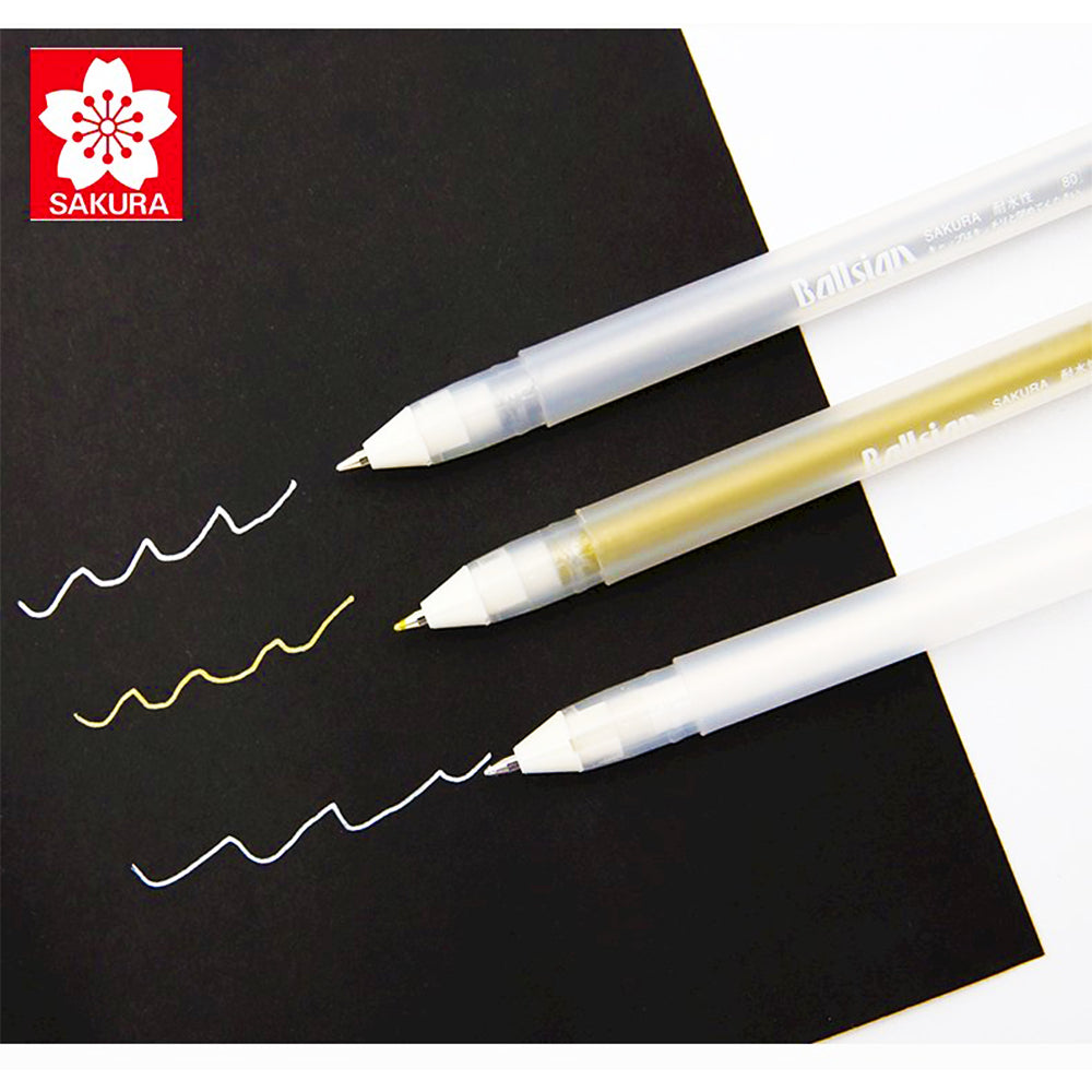 Sakura Gelly Roll Metallic & White Pens – Pack of 3