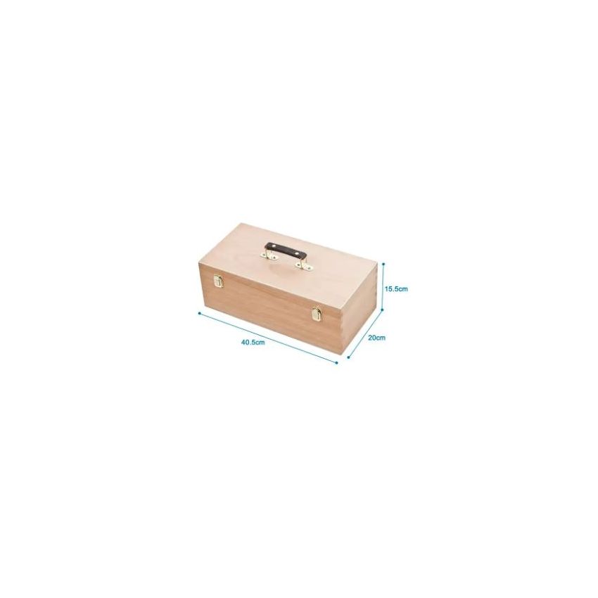 Sinoart Wooden Sketch Storage Box – Elm Wood, 40.5x20x15.5 cm