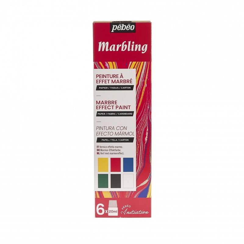 Pebeo Marbling Initiation Set – 6 x 20ml Paints