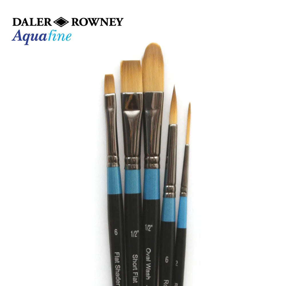 Daler Rowney Aquafine Watercolour Brush Wallet Set – 5 Brushes (500)
