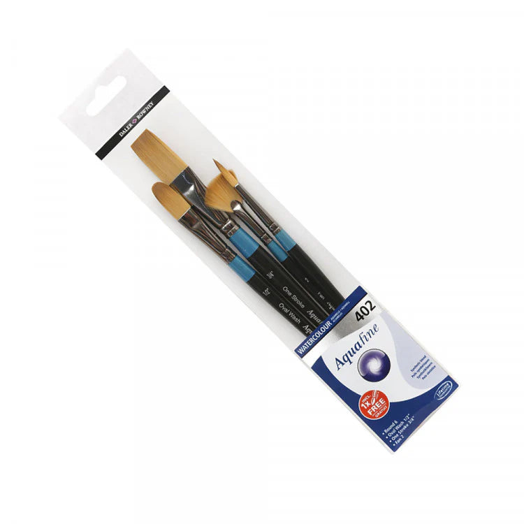 Daler Rowney Aquafine Watercolour Brush Wallet Set – 4 Brushes (402)