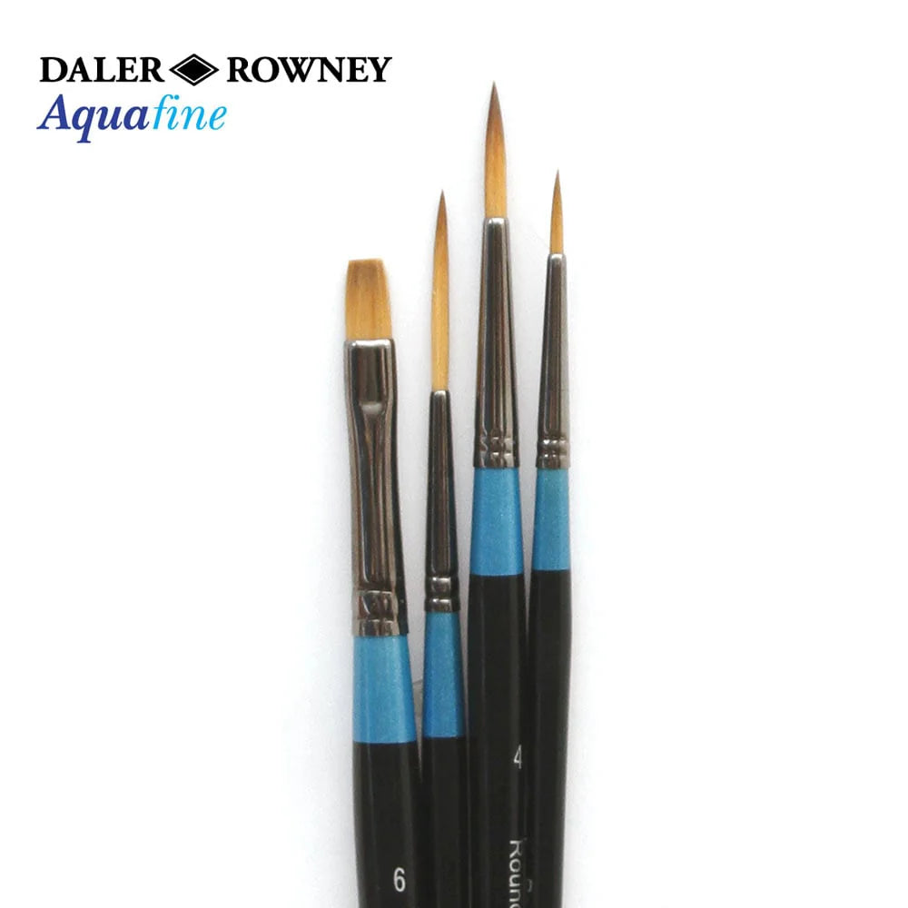 Daler Rowney Aquafine Watercolour Brush Wallet Set – 4 Brushes (400)
