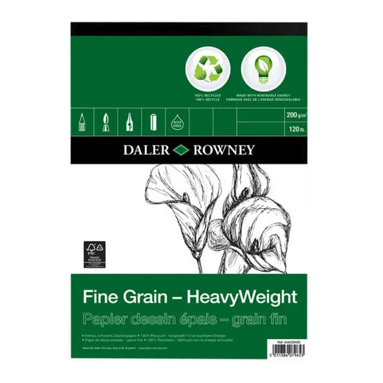 Daler Rowney Fine Grain Eco Heavyweight Pad – A3, 200gsm
