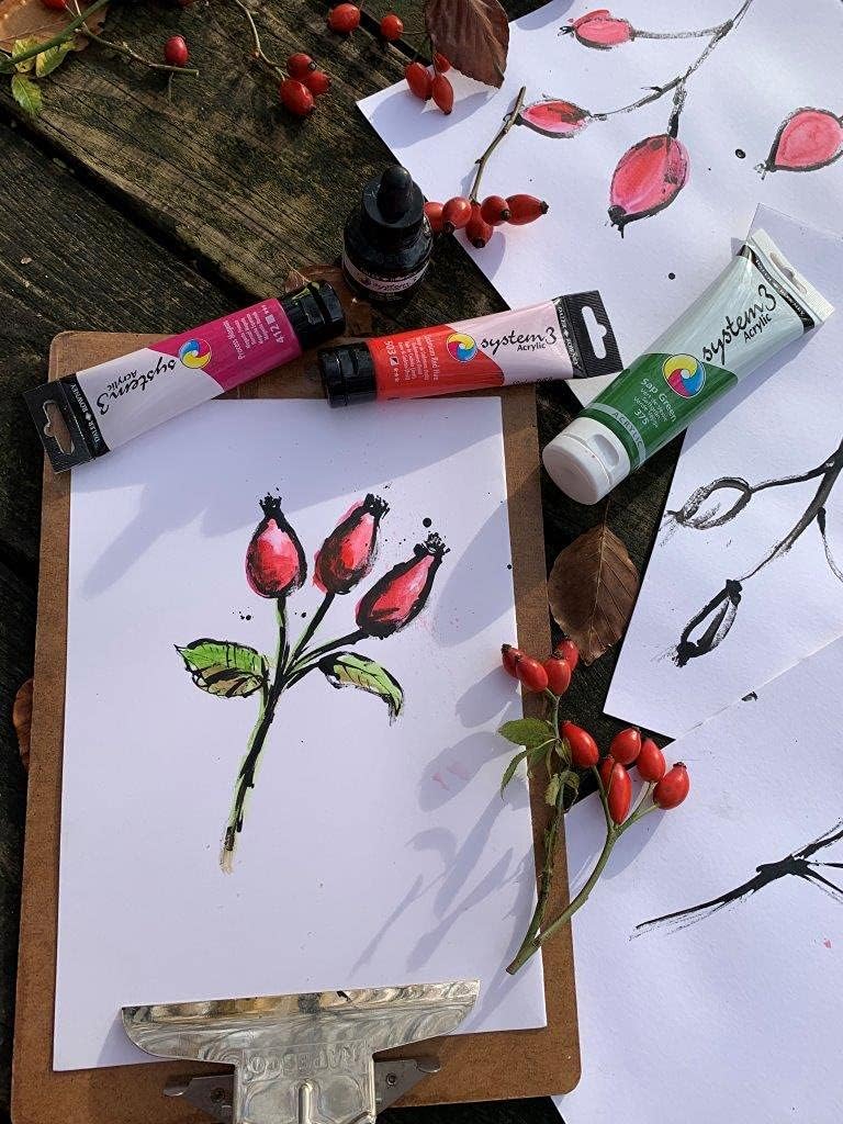 Daler Rowney System3 Acrylic Studio Set – 10x37ml Tubes with Free Brush