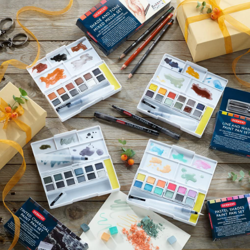 Derwent Tinted Charcoal Paint Set - 12 Colours