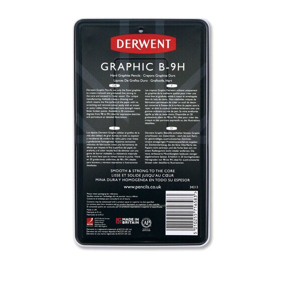 Derwent Graphic Hard Technical Pencils Tin of 12