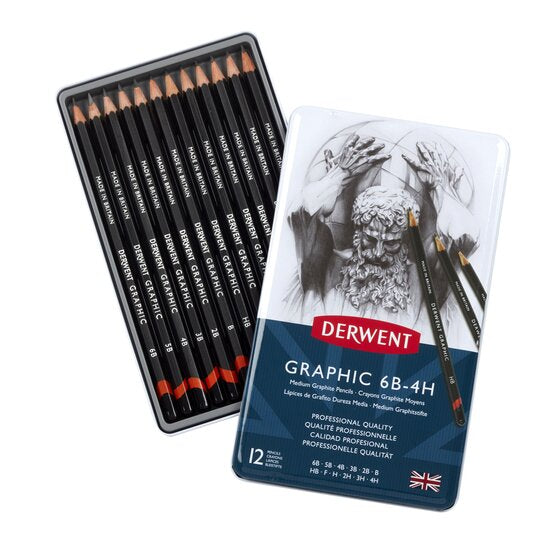 Derwent Graphic Medium Pencils Tin of 12
