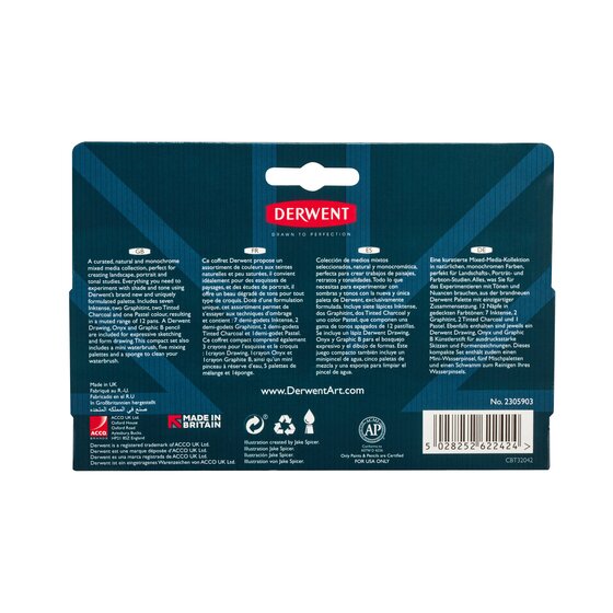 Derwent Shade and Tone Mixed Media Paint Set – 12 Colours