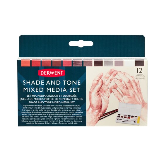 Derwent Shade and Tone Mixed Media Paint Set – 12 Colours