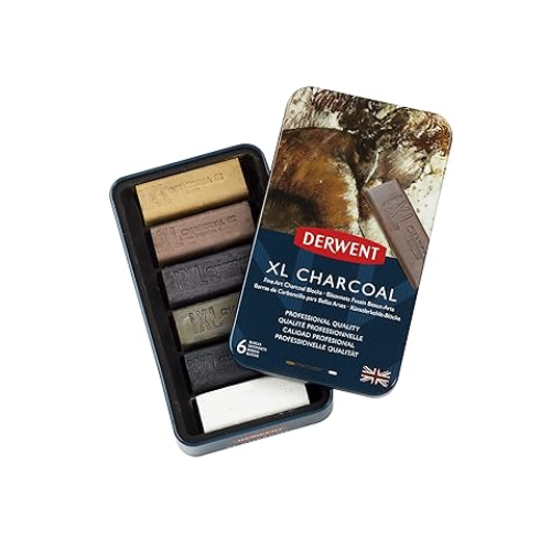 Derwent Charcoal XL Blocks Tin Of 6