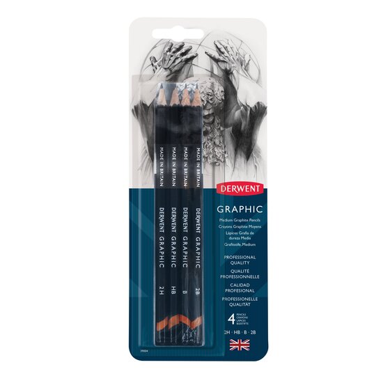 Derwent Graphic Medium Sketching Pencils – Blister Pack of 4