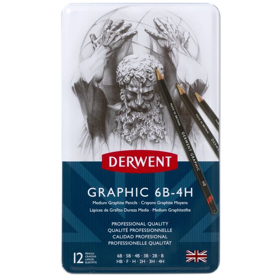 Derwent Graphic Medium Pencils Tin of 12