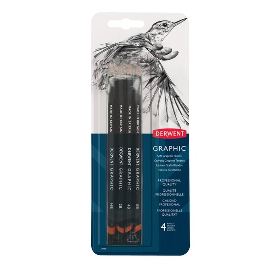 Derwent Graphic Soft Sketching Pencils – Blister Pack of 4