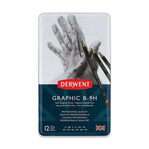 Derwent Graphic Hard Technical Pencils Tin of 12