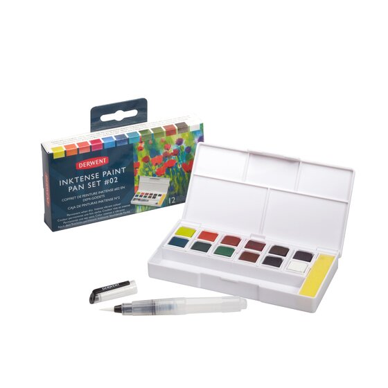 Derwent Inktense Paint 12 Pan Palette #2 Set