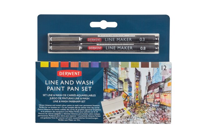 Derwent Line And Wash Paint Pan Set 12