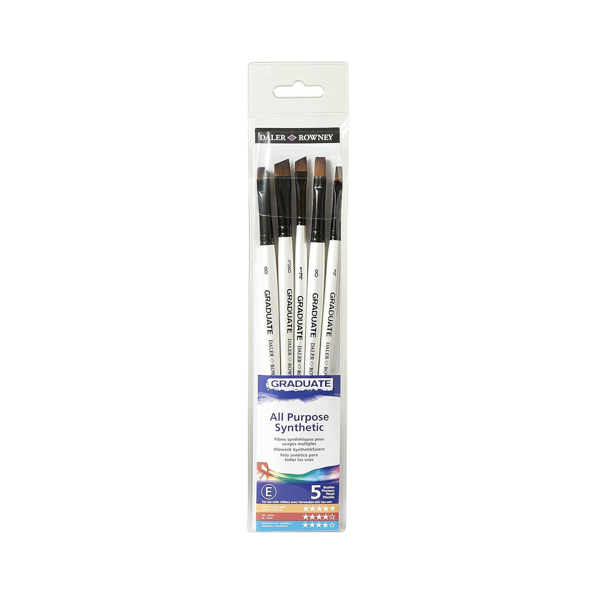 Daler Rowney Graduate Synthetic Flat Brush - Set of 5