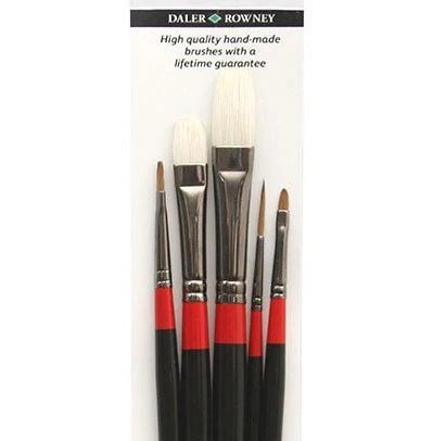 Daler Rowney Georgian Oil Long Handle Brush Wallet – Set of 5 (501)