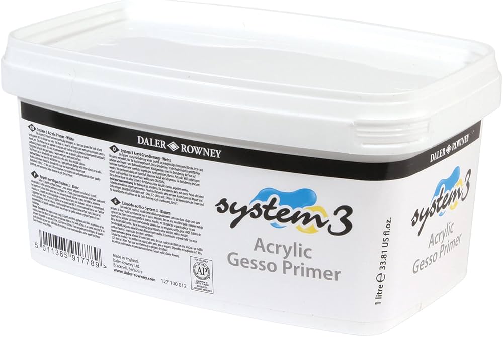 Daler Rowney System3 Acrylic Gesso Primer – 1 Litre
