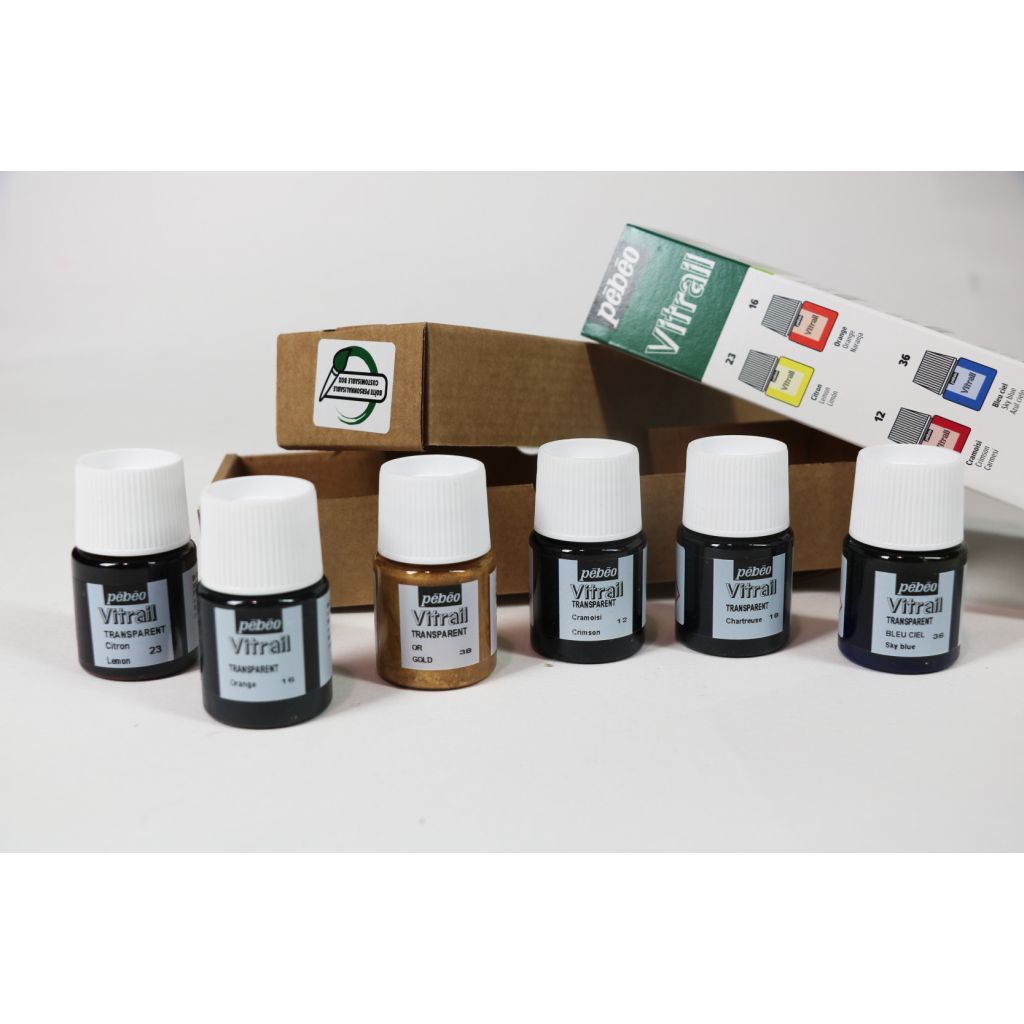 Pebeo Vitrail Glass Paint Initiation Set - 6x20ml