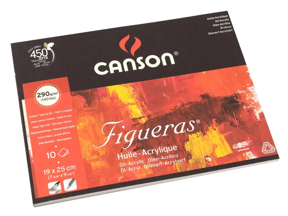 Canson Block Figueras Oil Painting Pad – 24 × 33 cm, 10F, 290 gsm, Canvas Grain