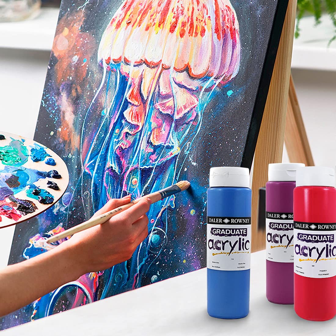 Daler Rowney Graduate Acrylic Colour – Mixing White, 500ml