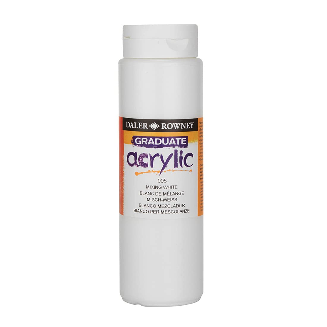 Daler Rowney Graduate Acrylic Colour – Mixing White, 500ml