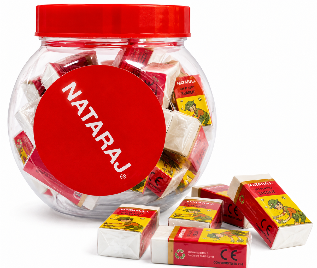 Nataraj White Rubber Erasers Pack of 30 – Medium Size