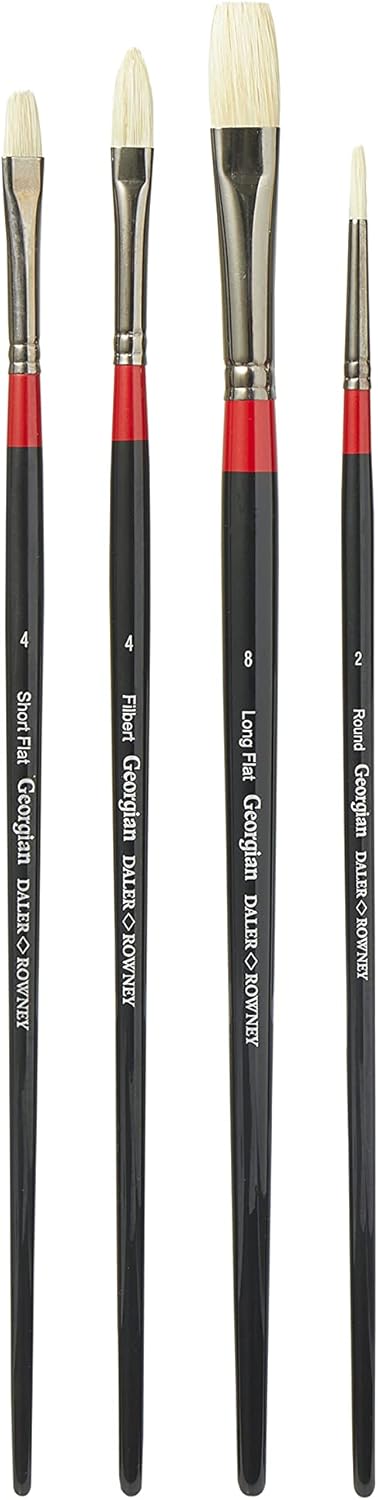 Daler Rowney Georgian Oil Long Handle Brush Wallet – Set of 4 (400)