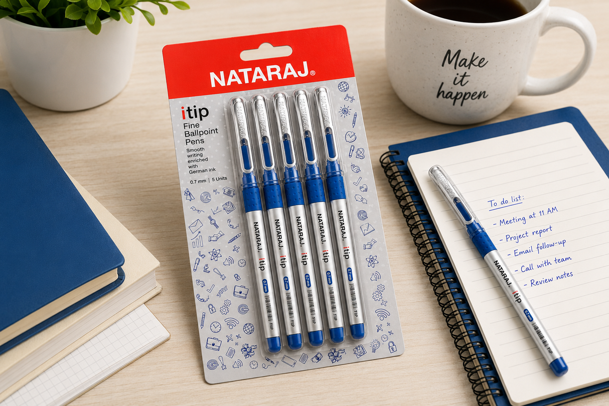 Nataraj Itip Ball Pen – 5-Piece Pack, Blue Ink