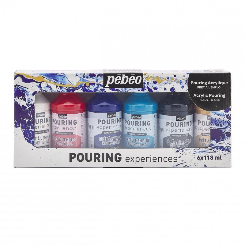 Pebeo Acrylic Pouring Paint Set - 6x118ml