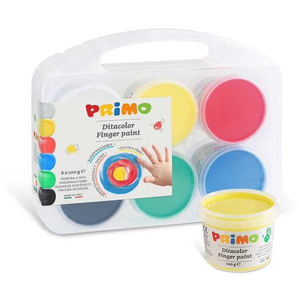Primo Finger Paint Pots 100g Multipurpose Box – 6 Colors