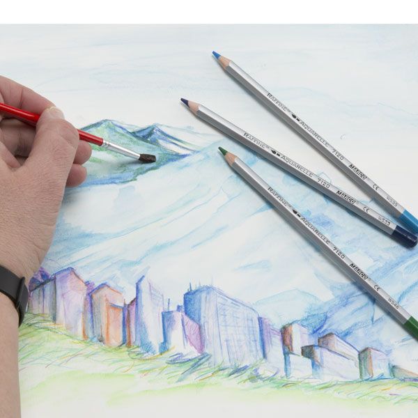 Macro Raffiné Hex Watercolor Pencils – 24 Colors Set