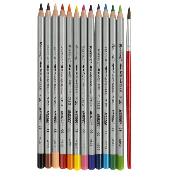 Macro Raffiné Hex Watercolor Pencils – 24 Colors Set