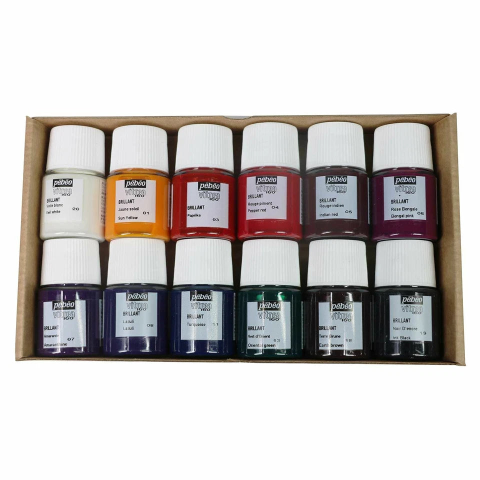 Pebeo Vitrea 160 Explorer Glossy Set – 12 x 20ml Assorted