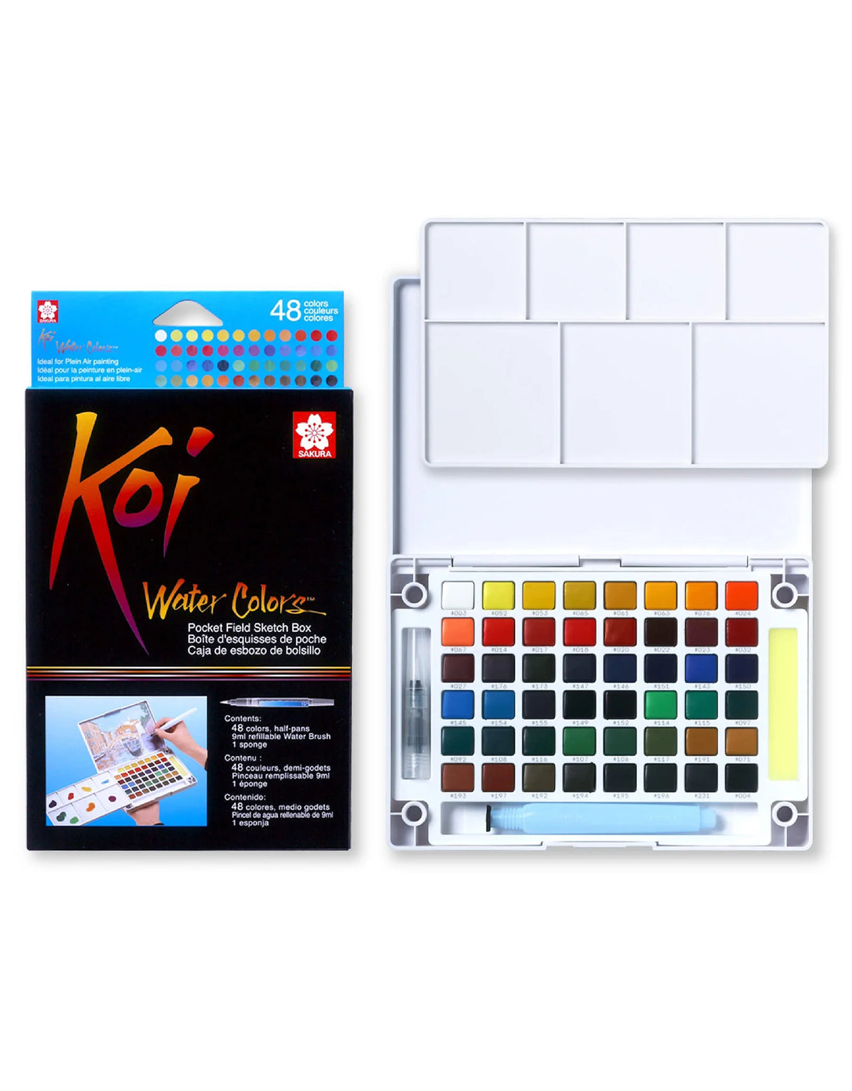 Sakura Koi Watercolor Pocket Field Sketch Box with Brush