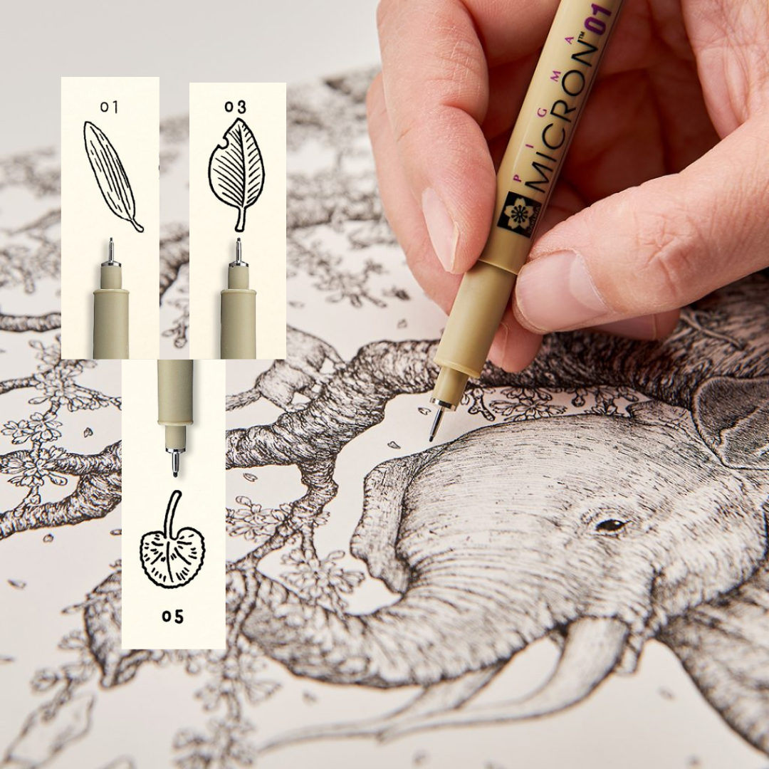 Sakura Pigma Micron Black Pen Set of 3