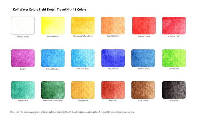 Sakura Koi Watercolor Pocket Field Sketch Box with Brush