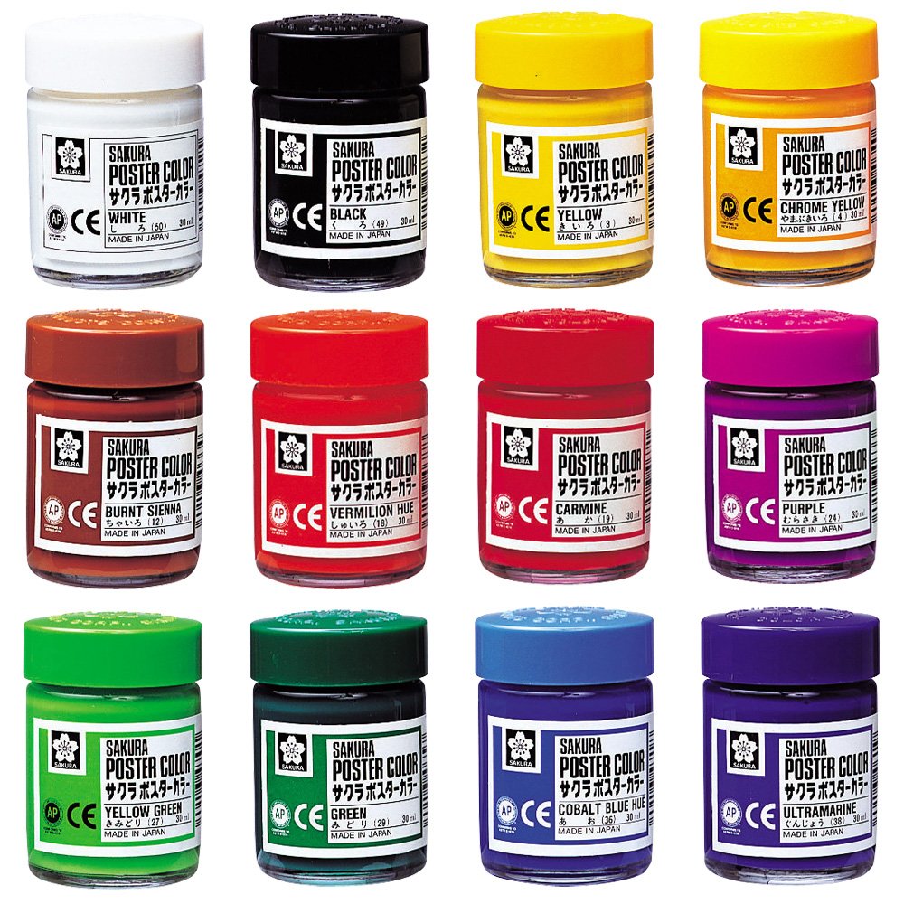 Sakura Poster Colors 30ml – 12 Color Set