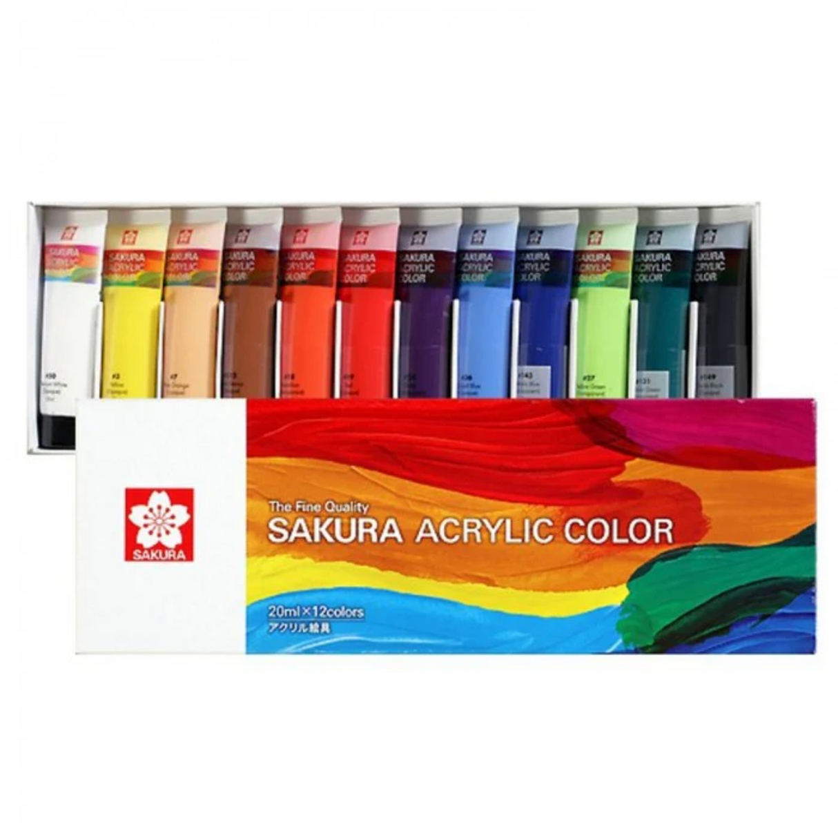 Sakura Acrylic Color Set – 12 Pcs, 20ml Vibrant Artist Paint Set