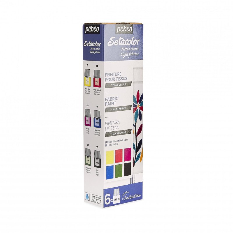 Pebeo Setacolor Light Fabric Matt Initiation Set - 6X20ml