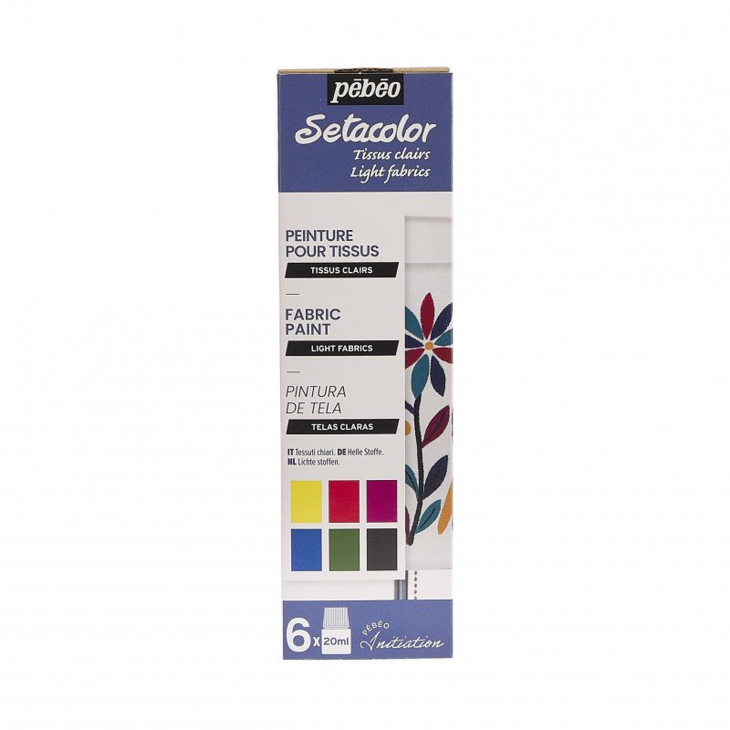 Pebeo Setacolor Light Fabric Matt Initiation Set - 6X20ml