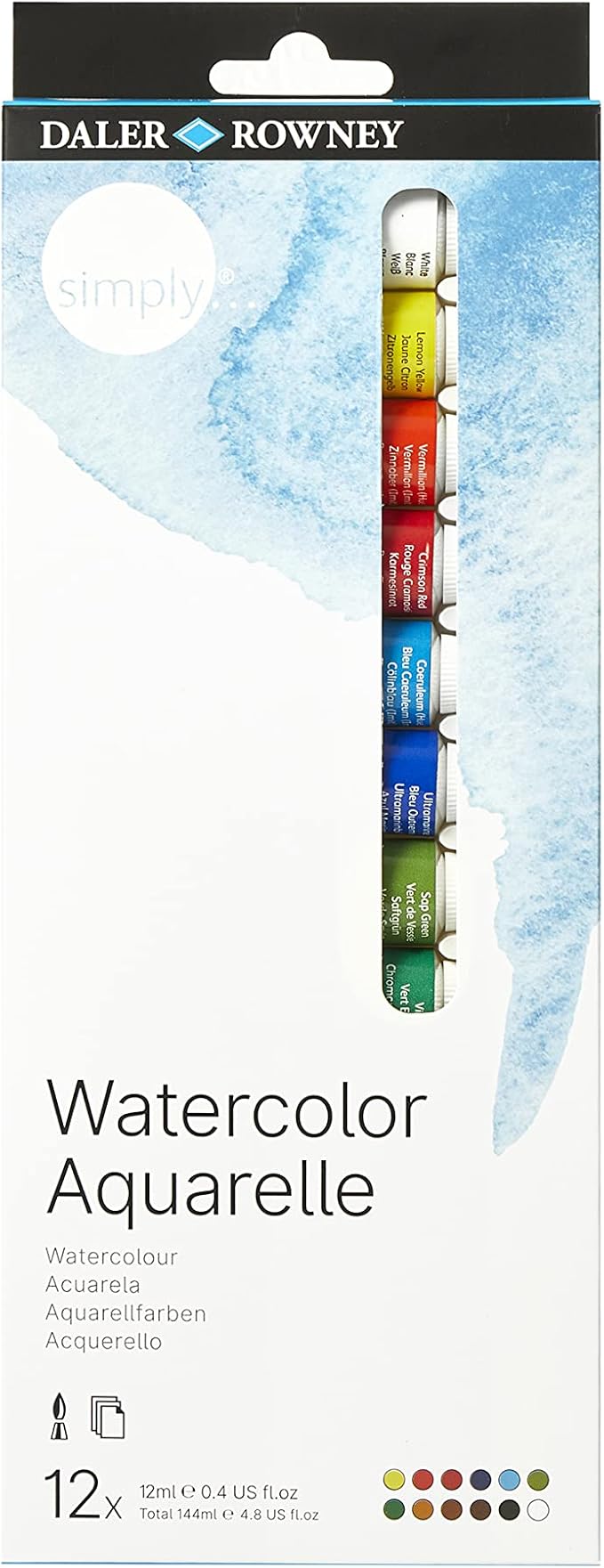 Daler Rowney Simply Watercolour Introduction Set 12x12 ml