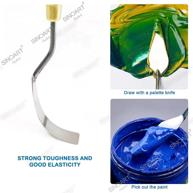 Sinoart 6pcs/set in box, perfect knife finishing with beech wood handle