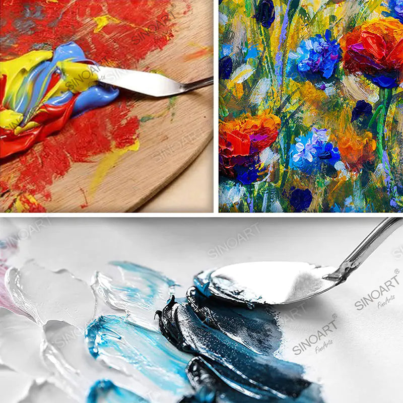 Sinoart 6pcs/set in box, perfect knife finishing with beech wood handle