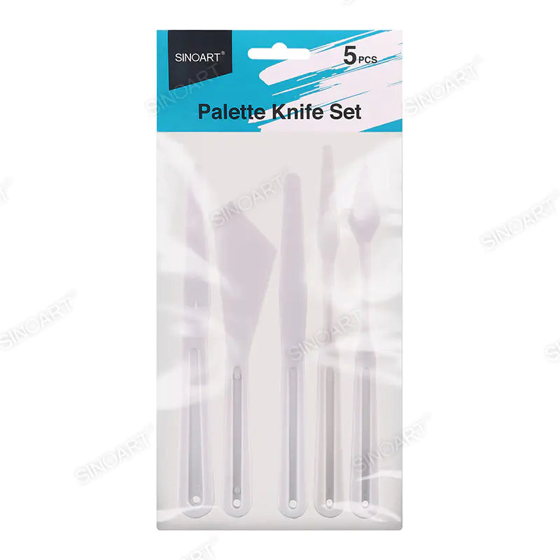 Sinoart Plastic Palette Knife Set of 5Pcs - White