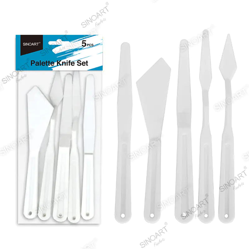Sinoart Plastic Palette Knife Set of 5Pcs - White