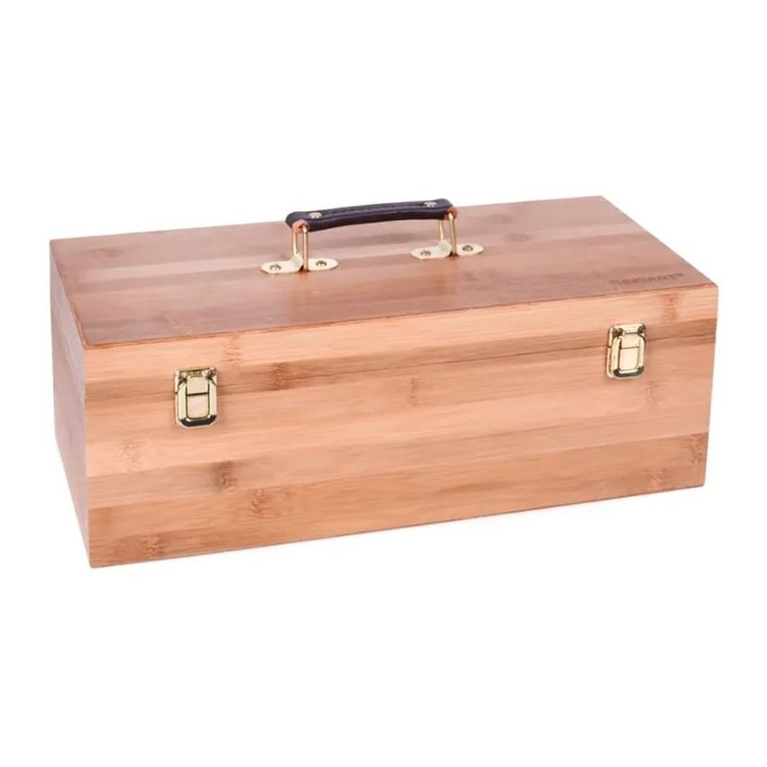 Sinoart Wooden Sketch Storage Box – Elm Wood, 40.5x20x15.5 cm
