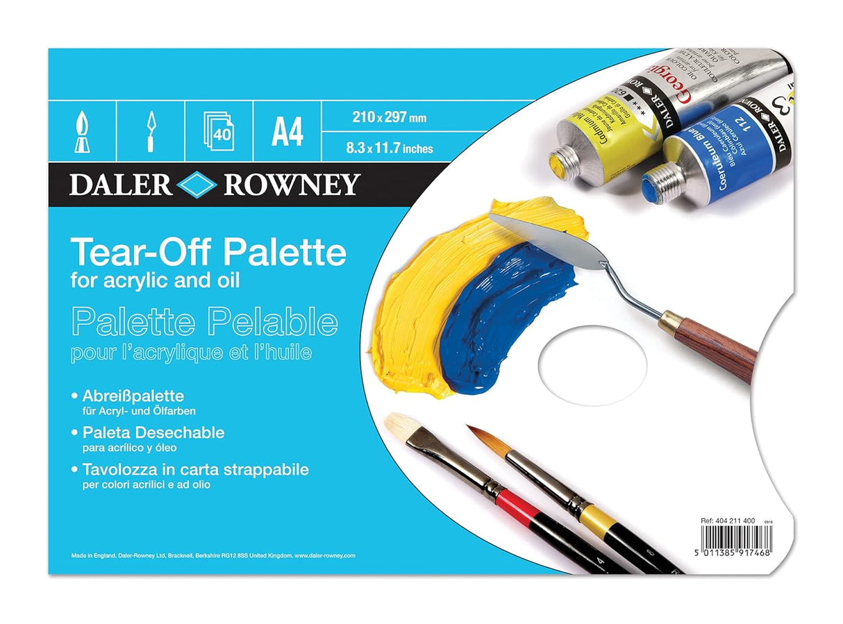 Daler Rowney Acrylic Tear off Palette - A4, 40 sheets