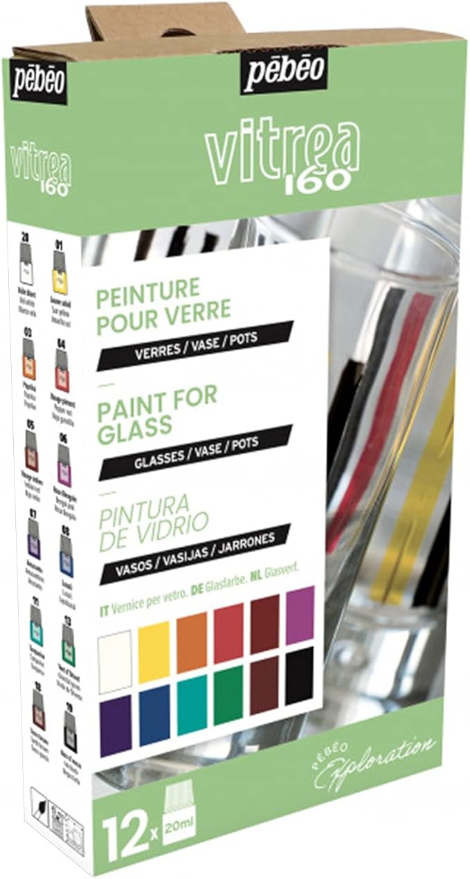 Pebeo Vitrea 160 Explorer Glossy Set – 12 x 20ml Assorted